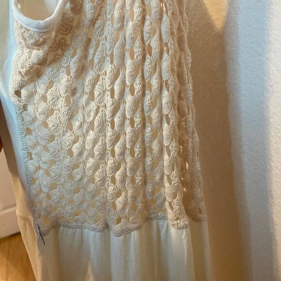 TYLIE Revolve Ivory High Low Tank Crochet Sleeveless Maxi Dress Size Large - Picture 6 of 10